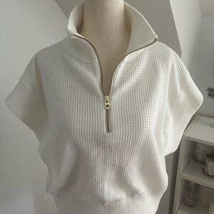 EUC Varley Fulton Cropped Knit sweater zip small